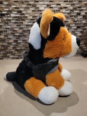 Dog Harness Plush/padded Grey with Black Sz S